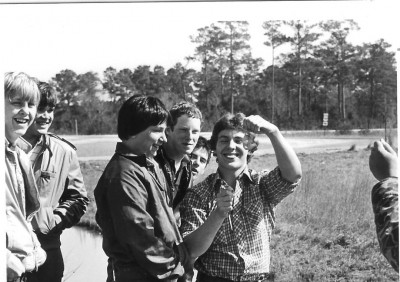 I think that is one of the Bass brothers, Jamie Fitzpatrick, Gary Nordgren, Todd Smith.  Don't know who is next to Bass and who is that peekign around Gary?