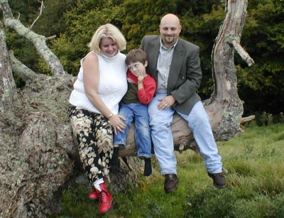 Us in a field by our cottage.